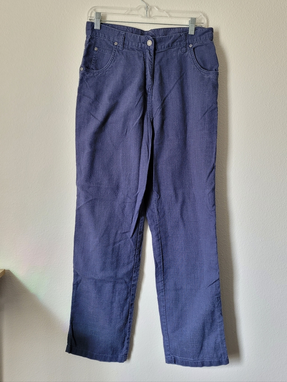 Vintage Woolrich Linen Trouser Pants Straight Leg Five Pocket High Waisted 31x28